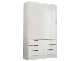 Guarda Roupa Roupeiro Sevilha 2 Portas de Correr 6 Gavetas Carioca Branco