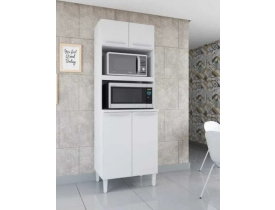 ARMÁRIO DE COZINHA 4 PORTAS KIT TORRE QUENTE MÓVEIS PARANÁ - Branco Branco