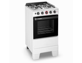 Fogão de Piso a Gás Esmaltec 4 Bocas Ideal Super Mesa Inox e Forno Limpa Fácil 50L - Branco