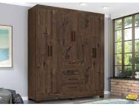 ROUPEIRO ZANZINI COSMOS 4 PORTAS E 3 GAVETAS JACARANDA
