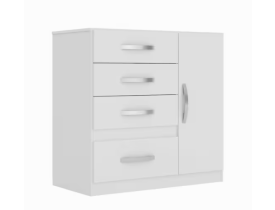 Cômoda 4 Gavetas 1 Porta Vênus Moval - Branco
