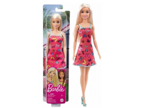 Boneca Barbie Basica Loira Com Vestido ROSA  Mattel T7439