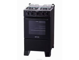 Fogão Atlas 4 Bocas Mônaco Plus com Mesa de Inox e Acendimento Automático Bivolt – Preto