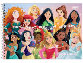 Caderno De Desenho Princesas Espiral 80F Capa Dura Tilibra