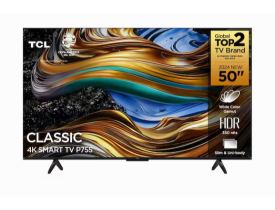 Smart TV 50” Ultra HD 4K TCL 50P755 LED com Google TV, Dolby Vision e Atmos, HDR10+, Wi-Fi, Bluetooth, Google Assistente e Design sem Bordas