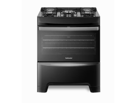 Fogão Continental 5 Bocas FC5GP com Mesa de Vidro, Tecnologia Top Limpa Fácil e Acendimento Automático – Preto