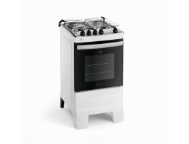 Fogão Atlas 4 Bocas Agile Up com Mesa de Inox, Grade Dupla no Forno e Acendimento automático Bivolt - Branco