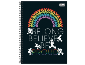 Caderno Tilibra 10 Materias 160 Folhas Mickey Raibow