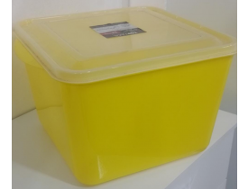 POTE QUADRADO AMARELO C/ TAMPA 18 LITROS