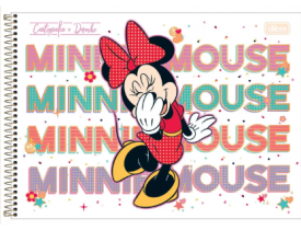 Caderno Tilibra Espiral Cartografia e Desenho 80 Folhas Minnie Mouse 