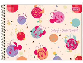Caderno Tilibra Espiral Cartografia e Desenho 80 Folhas Minnie Mouse 
