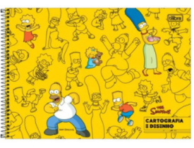 Caderno Tilibra Espiral Cartografia e Desenho 80 Folhas Simpsons