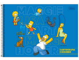Caderno Tilibra Espiral Cartografia e Desenho 80 Folhas Simpsons