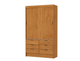 Guarda Roupa Sevilha 2 Portas de Correr sem Espelho Carioca Moveis Cinamomo