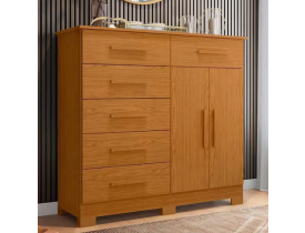 Cômoda Xangai 2 Portas E 6 Gavetas Cinamomo - Móveis Albatroz Cinamomo - Blush