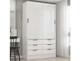 Guarda Roupa Sevilha 2 Portas 6 Gavetas Carioca Móveis - Branco