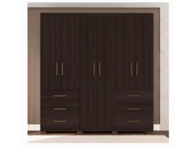 Guarda-Roupa Bartira Santiago com 6 Portas e 6 Gavetas Externas - 209,2cm de Largura - Café (Cód. Item 55051879)  Outros produtos Bartira