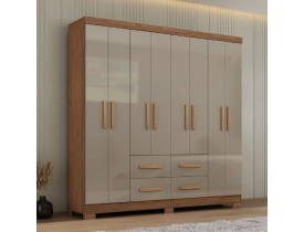 Guarda-Roupa Casal Itapema 8 Portas 4 Gavetas Acácia/Reflecta - Atualle Móveis