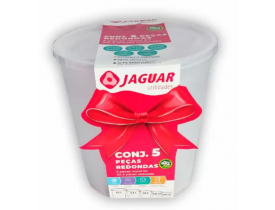 Jogo Potes Plástico Jaguar Mantimentos Transparente 5 Peça 