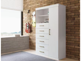 Cômoda Multiuso Santos Andirá Maraba 06 Gavetas - Branco