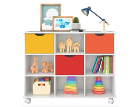 Nicho Organizador 3 Gavetas Com Rodízios Branco/colorido