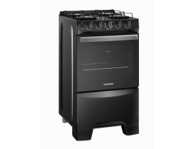 Fogão Continental 4 Bocas FC4FP com Mesa de Vidro, Tecnologia Top Limpa Fácil e Acendimento Automático – Preto