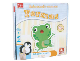 Brinquedo Pedagogico Madeira Brincando C/AS Formas 10PCS Brincadeira de Crianca - Brinc.Decrianca