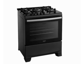 Fogão A Gás 5 Bocas Dako Supreme Glass Preto Automático Bivolt