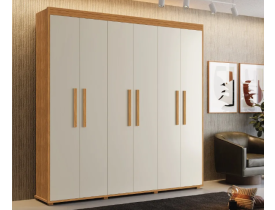 Guarda Roupa Milão P/ Quarto De Casal 100% Mdf Camas Fênix Nature-off White