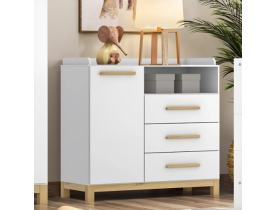 Cômoda 3 Gavetas 1 Porta Alegria Branco Hp Hd