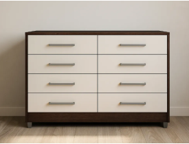 Comoda Gaveteiro Grande Raissa Chocolate 8 Gavetas