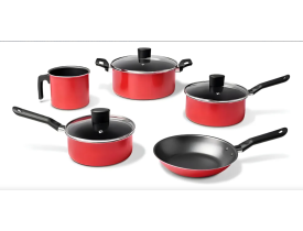 Jogo De Panelas 5 Peças Garlic - Vermelho - Brinox