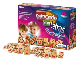 BRINQUEDO PEDAGOGICO MADEIRA BRINCANDO COM AS LETRAS 36PÇS 5269-8-XALINGO