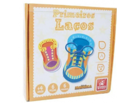 BRINQUEDO PEDAGOGICO MADEIRA PRIMEIROS LACOS 9244 BRINCADEIRA DE CRIANÇA 