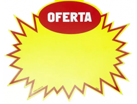 CARTAZ DUPLEX AMARELO SPLASH OFERTA 22 X 15 PACOTE COM 10 UNIDADES 3 OFERTA