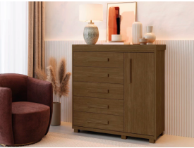 COMODA LONDRES 05 GAVETAS 01 SAPATEIRA COM PÉS MADEIRA FENIX LEGNO 100% MDF