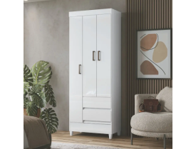 Guarda Roupa Solteiro Com Pés 3 Portas 2 Gavetas Branco New