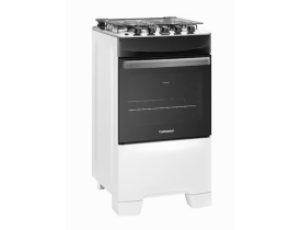 Fogão Continental 4 Bocas FC4IB com Mesa de Inox, Tecnologia Top Limpa Fácil e Acendimento Automático – Branco
