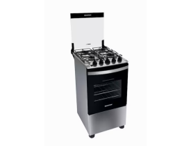 Fogão Brastemp 4 Bocas BFO4NBR Clean com Mesa de Inox, 2 Prateleiras Ajustáveis e Acendimento automático Bivolt – Inox
