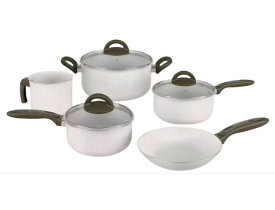 Jogo Panelas Brinox Ceramic Life Suprema Vanilla Kit 5 Peças