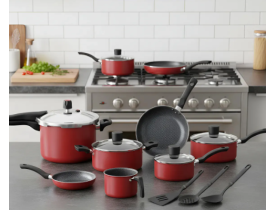 Conjunto Jogo De Panelas Alegrete Com Panela De Pressão 10pç Cor Vermelho