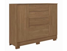 Comoda Pinhais 2 portas 4 Gavetas Jatobá Acetinado - Santos Andirá