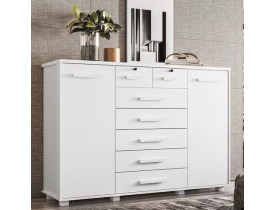 Cômoda Fontana 2 Portas E 7 Gavetas Branco Fosco - Móveis Albatroz Branco Fosco