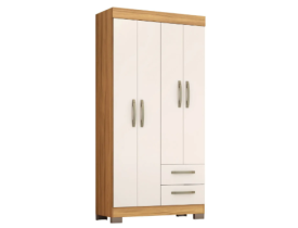 Guarda-Roupa Solteiro NT 6010 - Freijó / Off White 