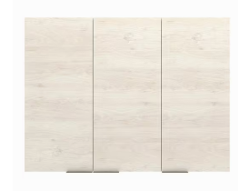 Armário Aéreo Bartira Cristal MDP 15mm com 3 Portas e 3 Prateleiras - 120cm de largura - Freixo