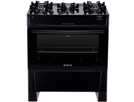 Fogão Atlas 5 Bocas Mônaco Top Glass com Mesa de Vidro e Acendimento Automático Bivolt – Preto