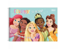 CADERNO TILIBRA CARTOGRAFIA E DESENHO ESPIRAL GRANDE 80 FOLHAS PRINCESA É HORA DE CELEBRAR