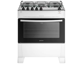 Fogão Atlas 5 Bocas Mônaco Top com Mesa de Inox e Acendimento Automático Bivolt – Branco