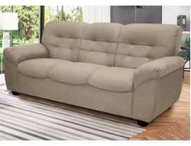 Sofá de 3 e 2 Lugares Linoforte Stillus II com 154 cm e 204 de Larguras e Revestidos em Tecido Suede - Areia