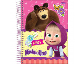 Caderno 1x1 Capa Dura 2019 Masha E O Urso 96 Folhas 